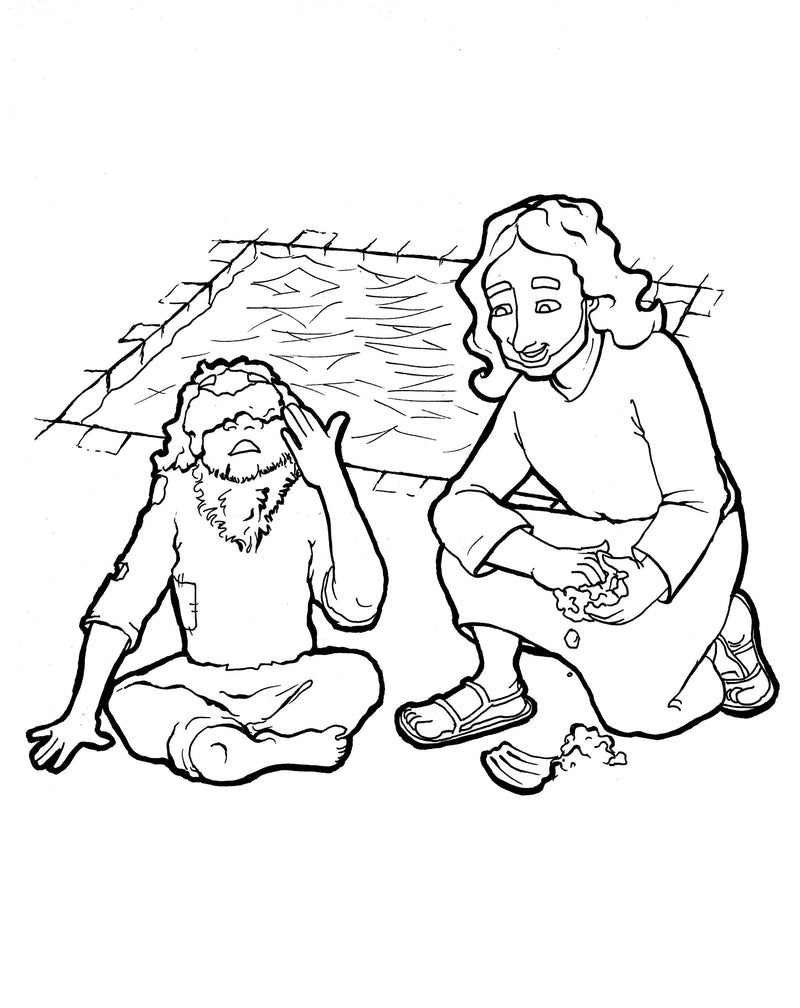 Load image into Gallery viewer, Jesus Heals The Blind Man Coloring Page
