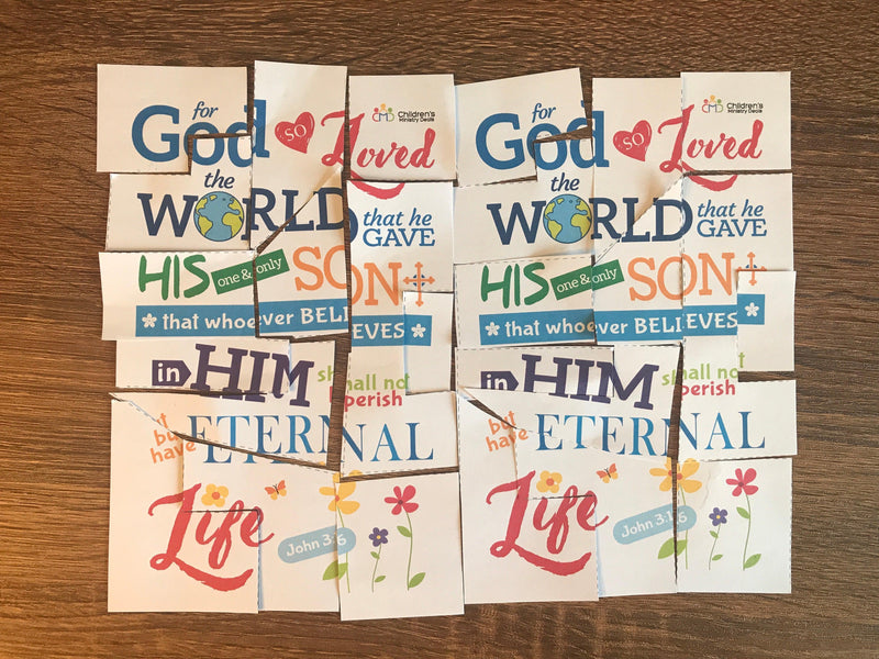 Load image into Gallery viewer, John 3:16 Bible Verse Puzzle