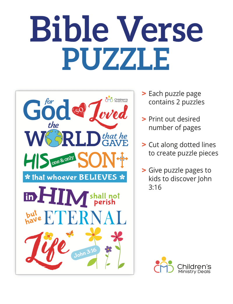 Load image into Gallery viewer, John 3:16 Bible Verse Puzzle