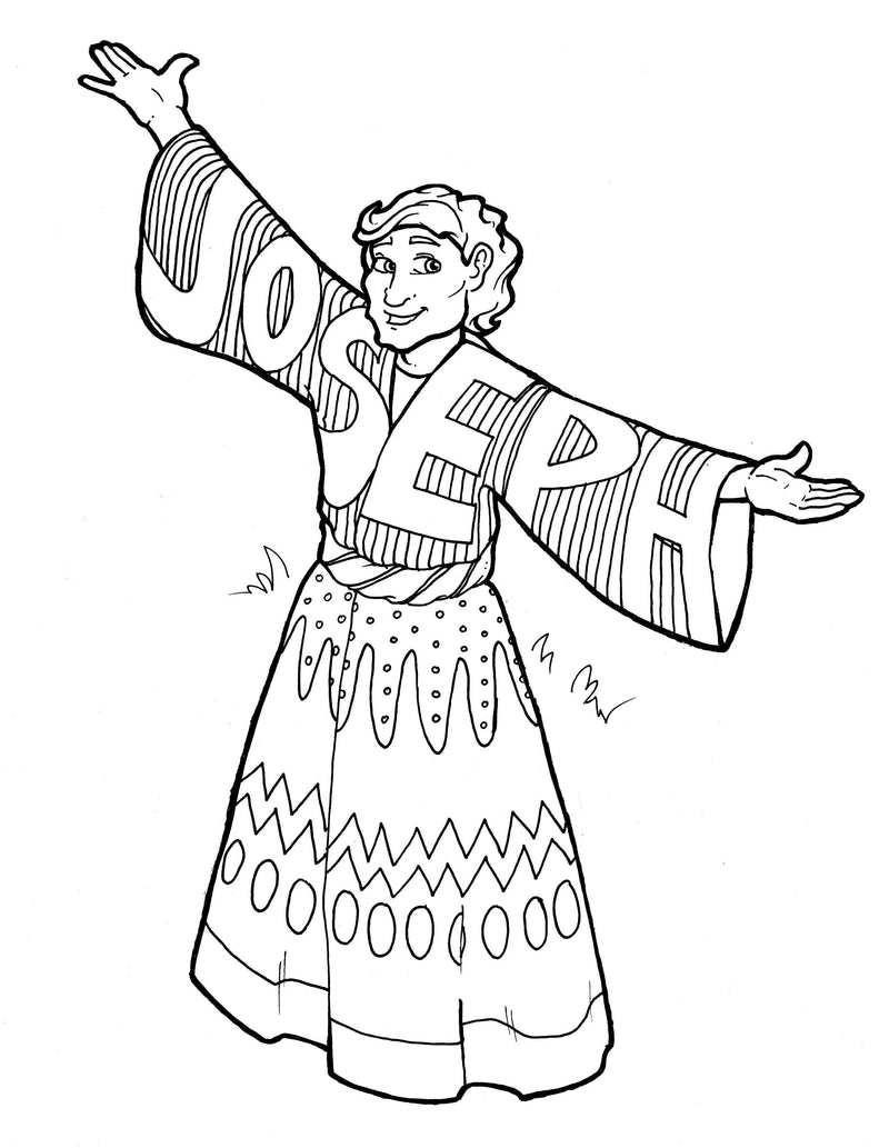 Load image into Gallery viewer, Joseph Coat of Many Colors Coloring Page