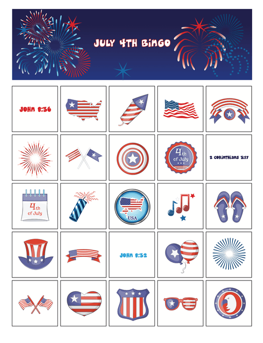 July Bingo Game for Kids - Children's Ministry Deals