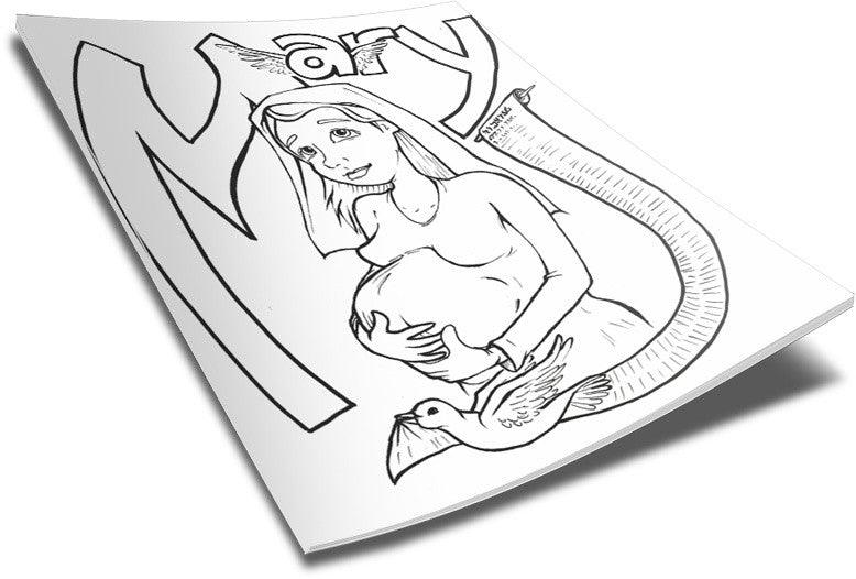 Load image into Gallery viewer, Mary Coloring Page!
