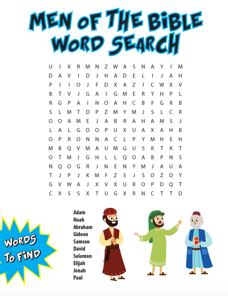 Men Of The Bible Word Search - Children's Ministry Deals
