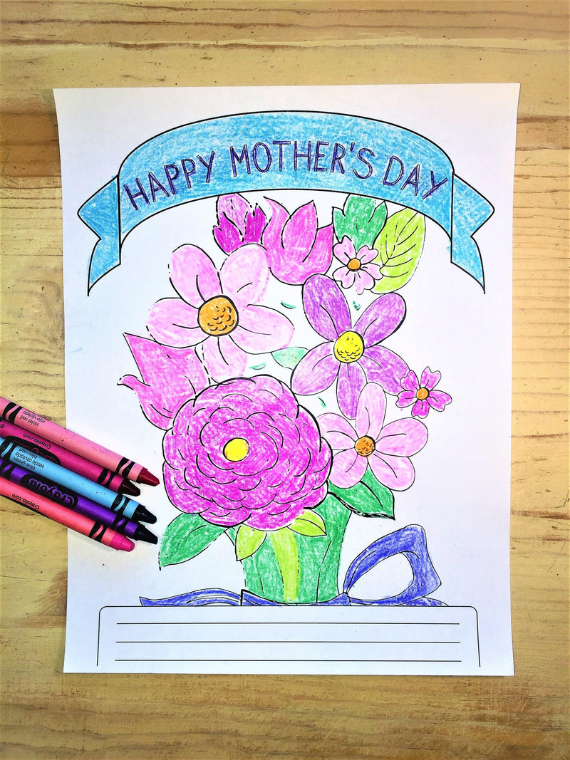 FREE Mother's Day Flowers Coloring Page