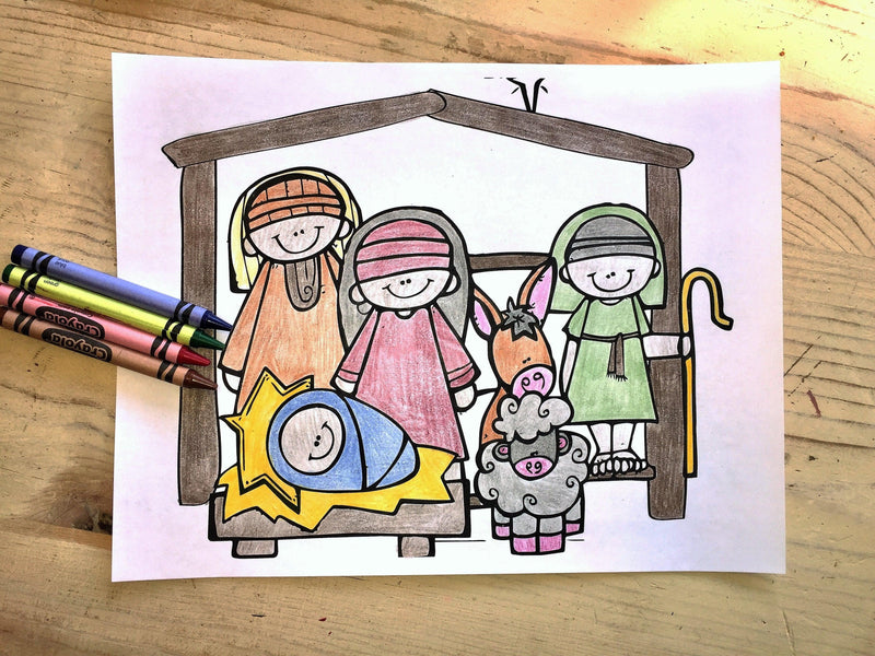 Load image into Gallery viewer, Nativity Coloring Page