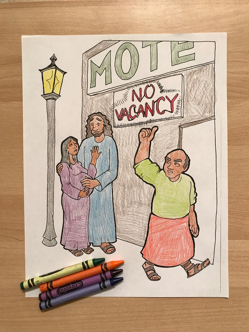 Load image into Gallery viewer, No Room in the Inn Coloring Page