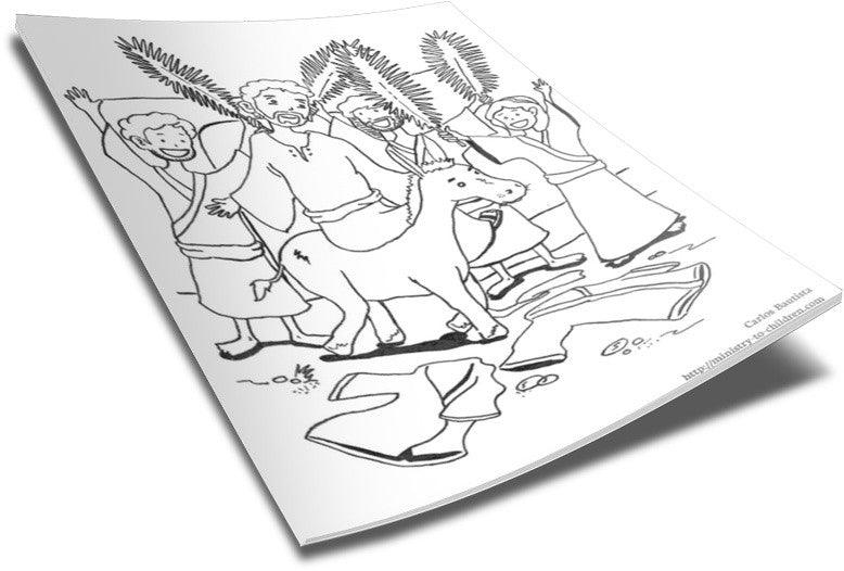 Load image into Gallery viewer, Palm Sunday Coloring Page