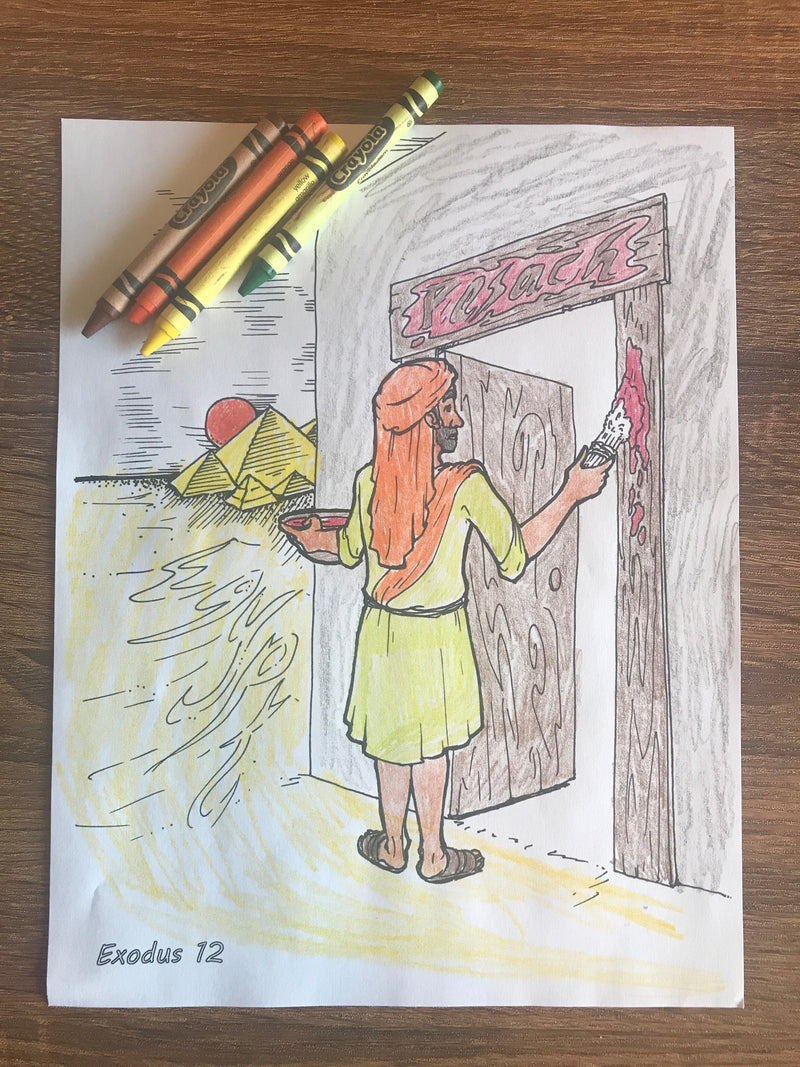 Load image into Gallery viewer, Passover Bible Coloring Page