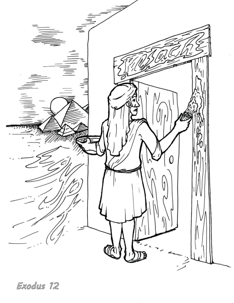 Load image into Gallery viewer, Passover Bible Coloring Page