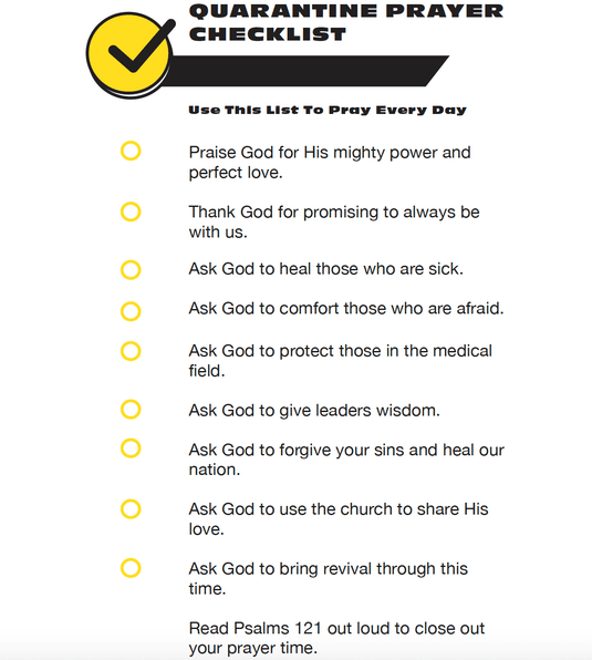 Quarantine Prayer Checklist - Children's Ministry Deals
