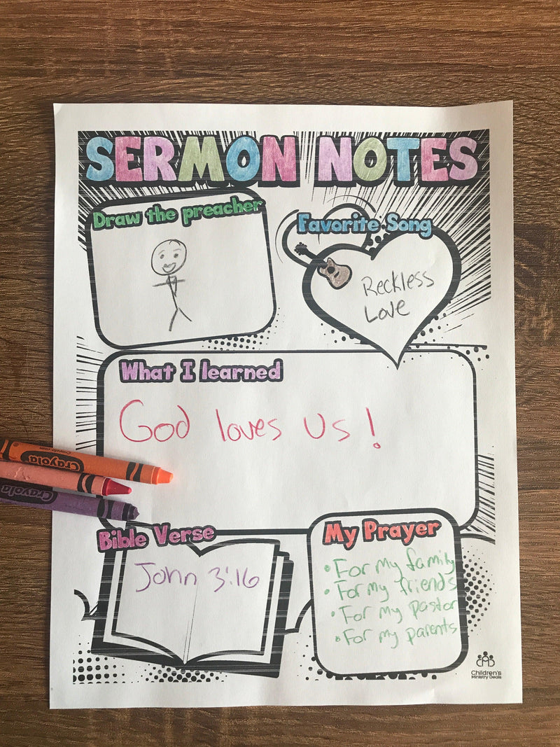 Load image into Gallery viewer, Sermon Notes Coloring Page