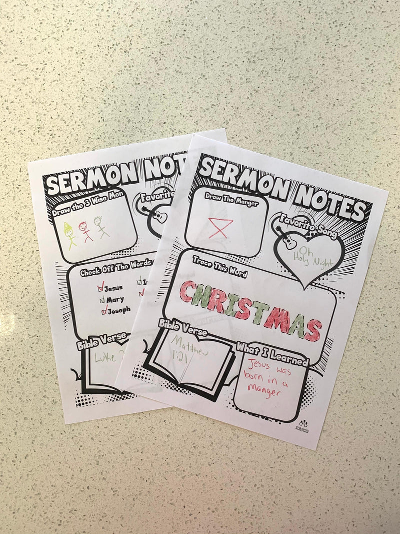 Load image into Gallery viewer, Sermon Notes for Christmas Coloring Page - Children's Ministry Deals