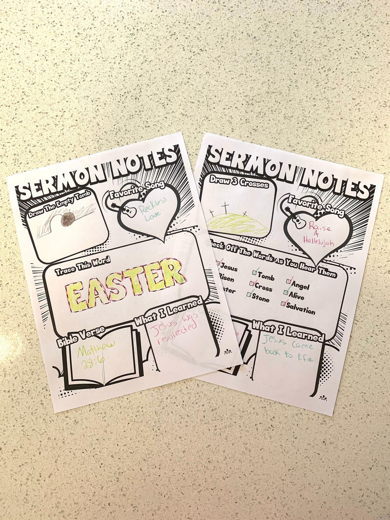 Load image into Gallery viewer, Sermon Notes for Easter Coloring Page - Children's Ministry Deals
