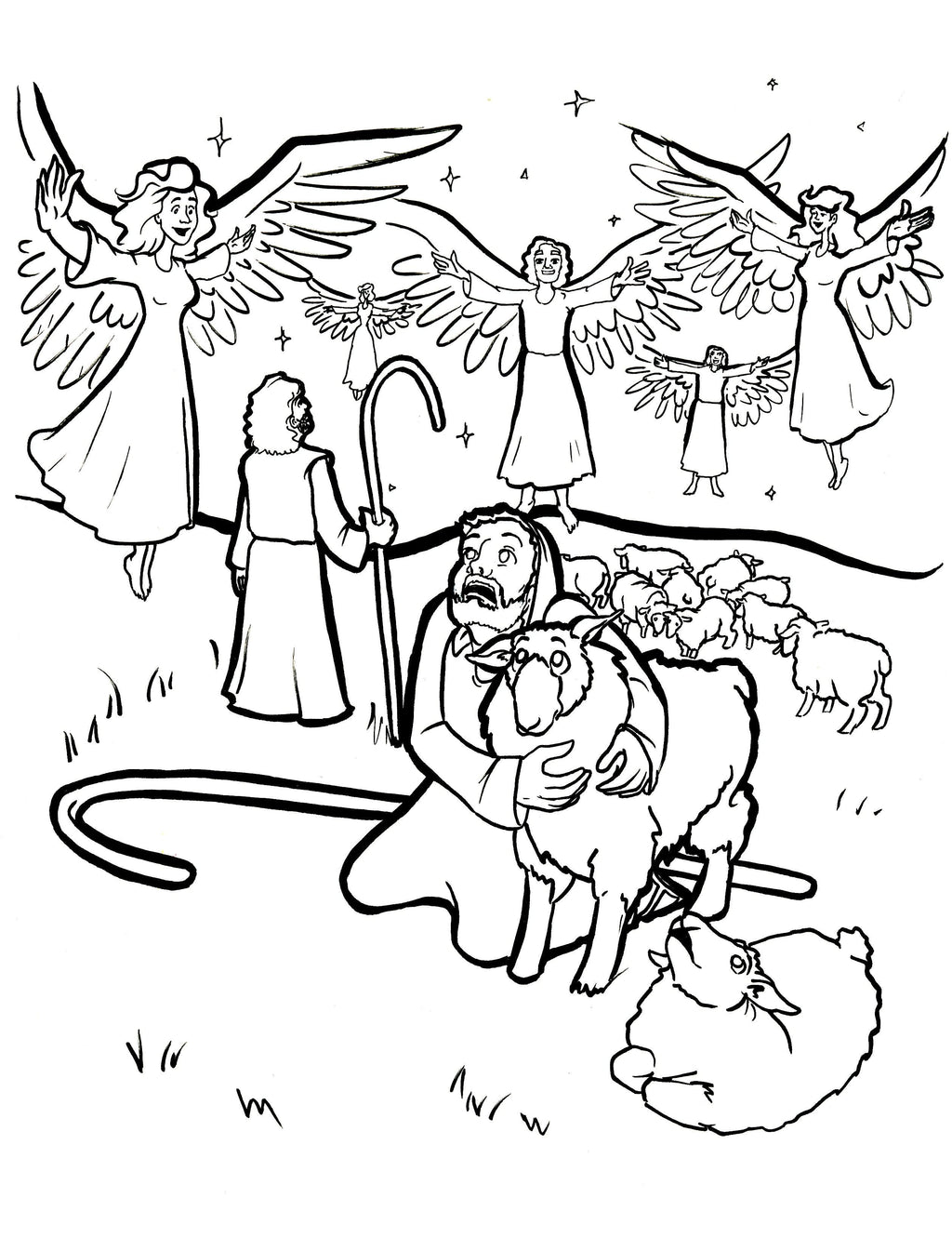 shepherds-and-angels-coloring-page