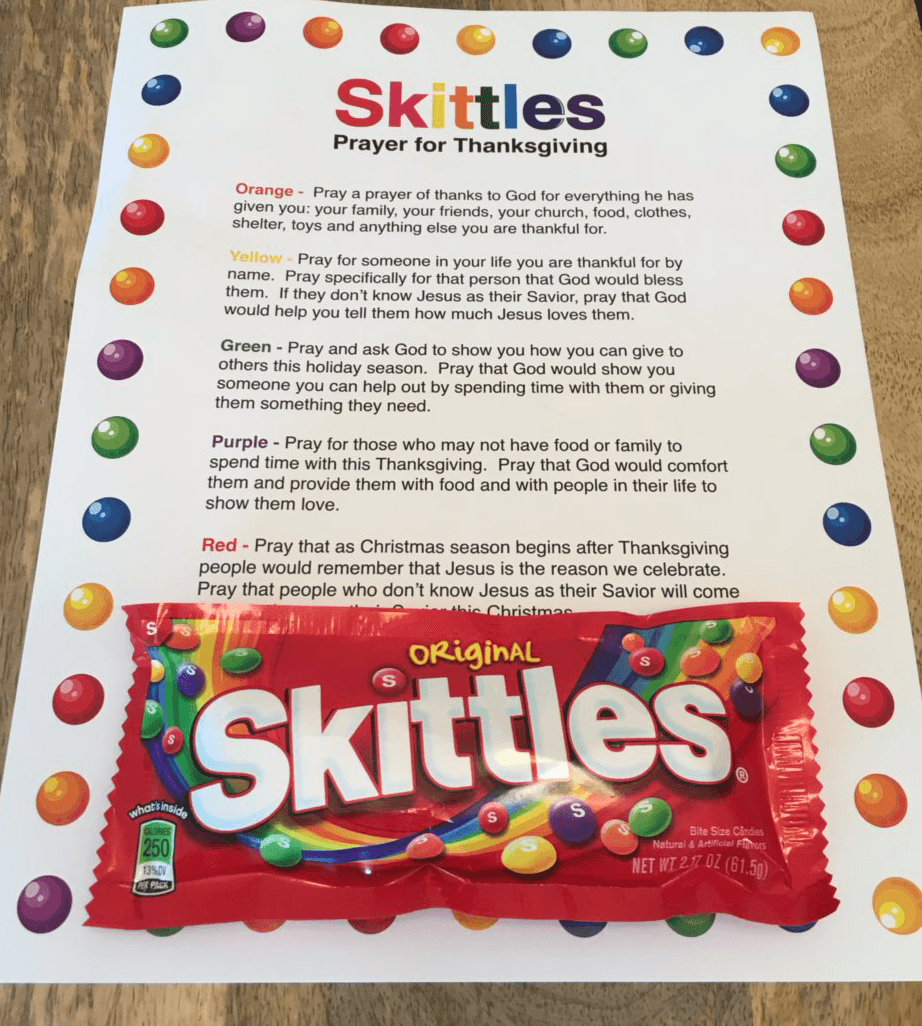 Skittles Thanksgiving Prayer