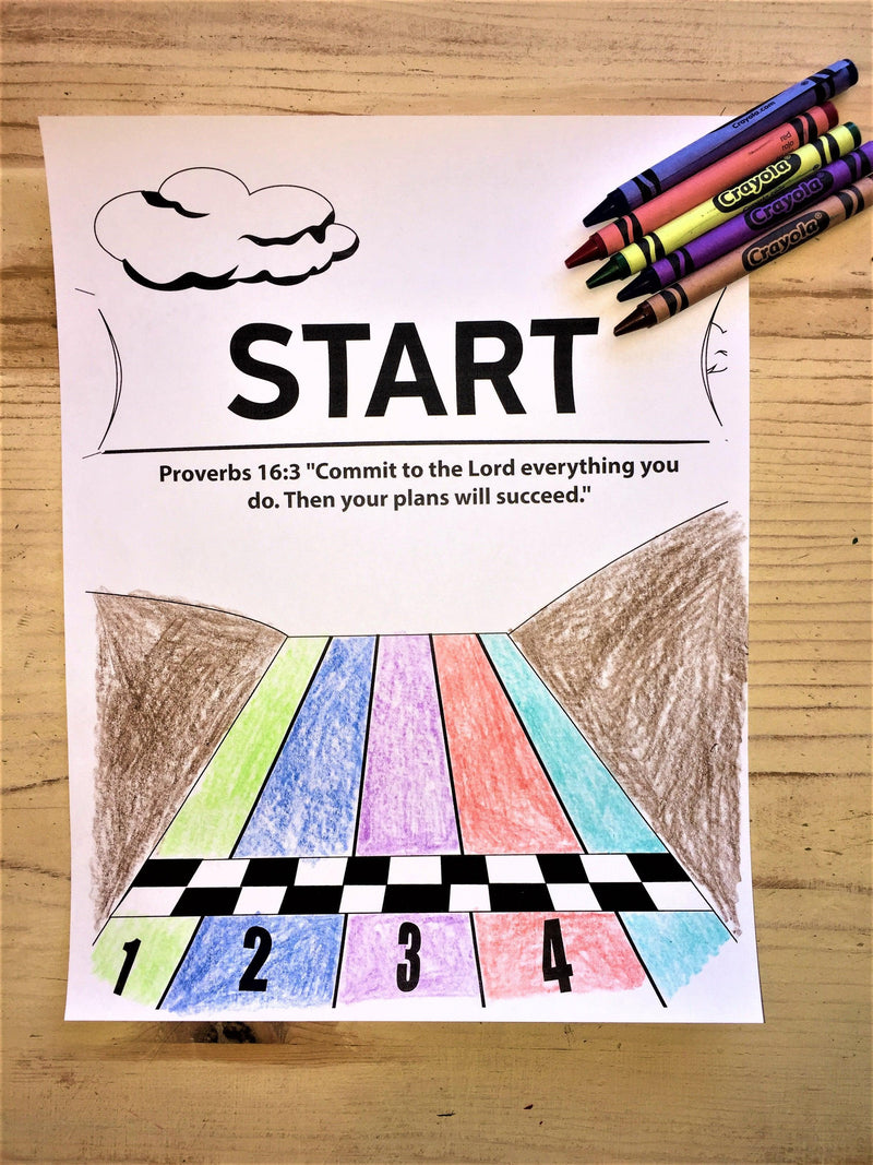 FREE Starting Line Coloring Page
