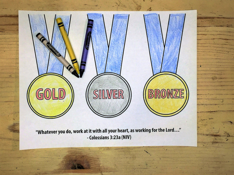 Load image into Gallery viewer, Summer Games Medals Coloring Page - Children's Ministry Deals