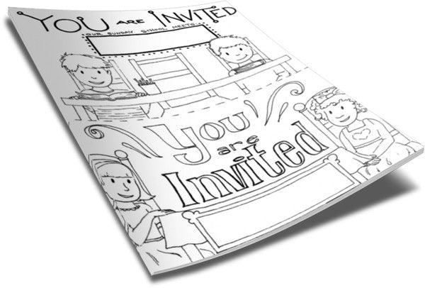 Load image into Gallery viewer, FREE Sunday School Invite Coloring Pages