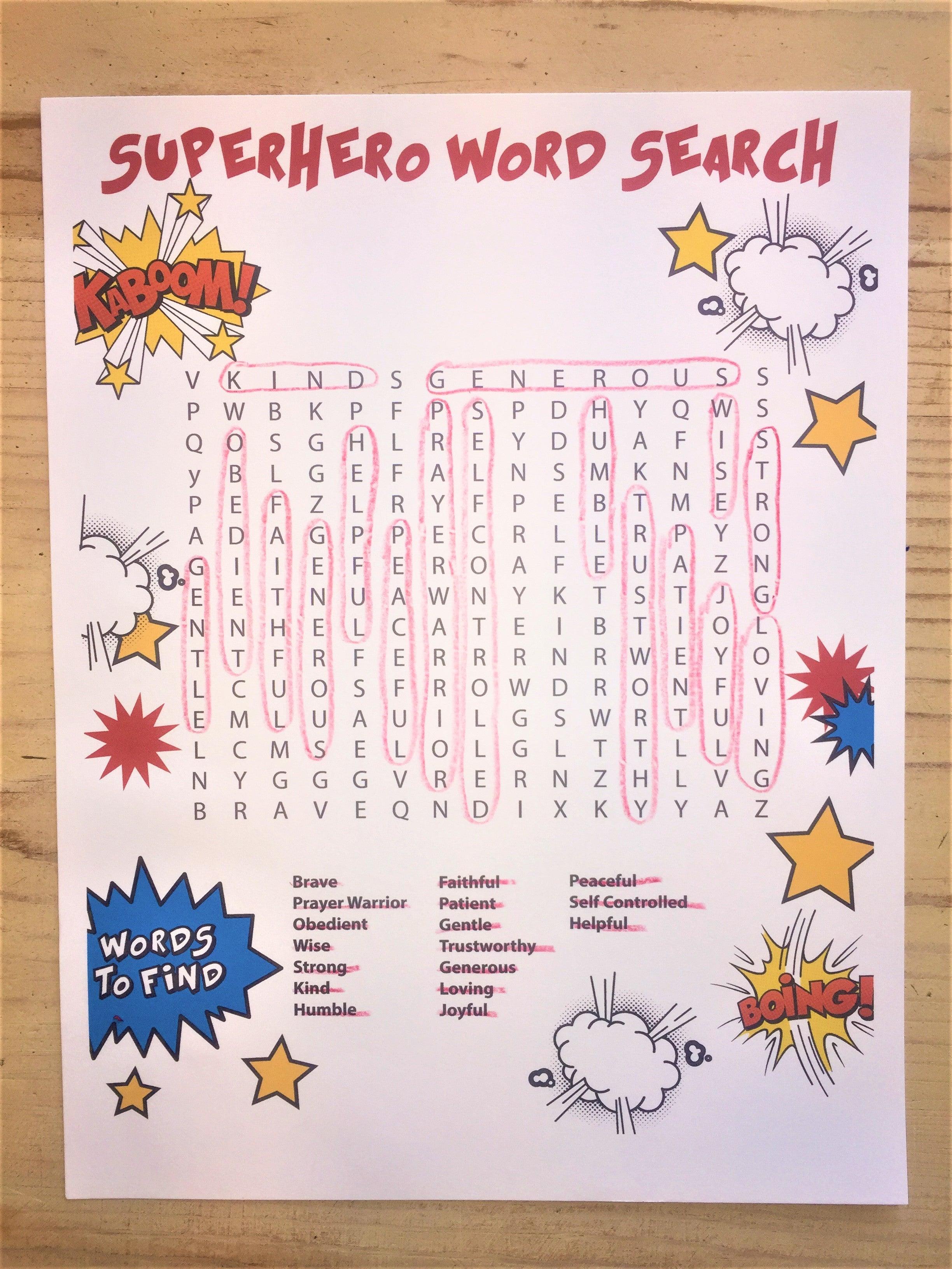 FREE Superhero Bible Word Search Children's Ministry Deals