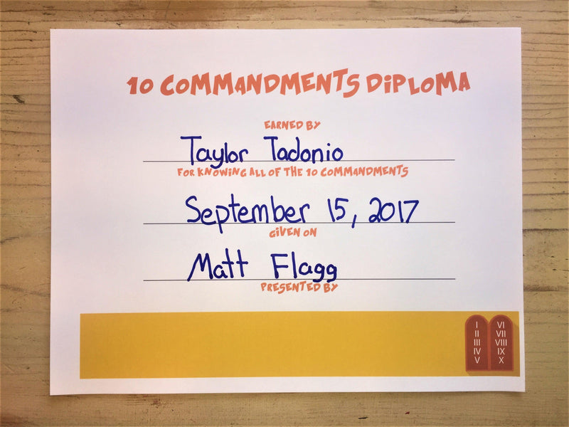 Load image into Gallery viewer, 10 Commandments Diploma Certificate