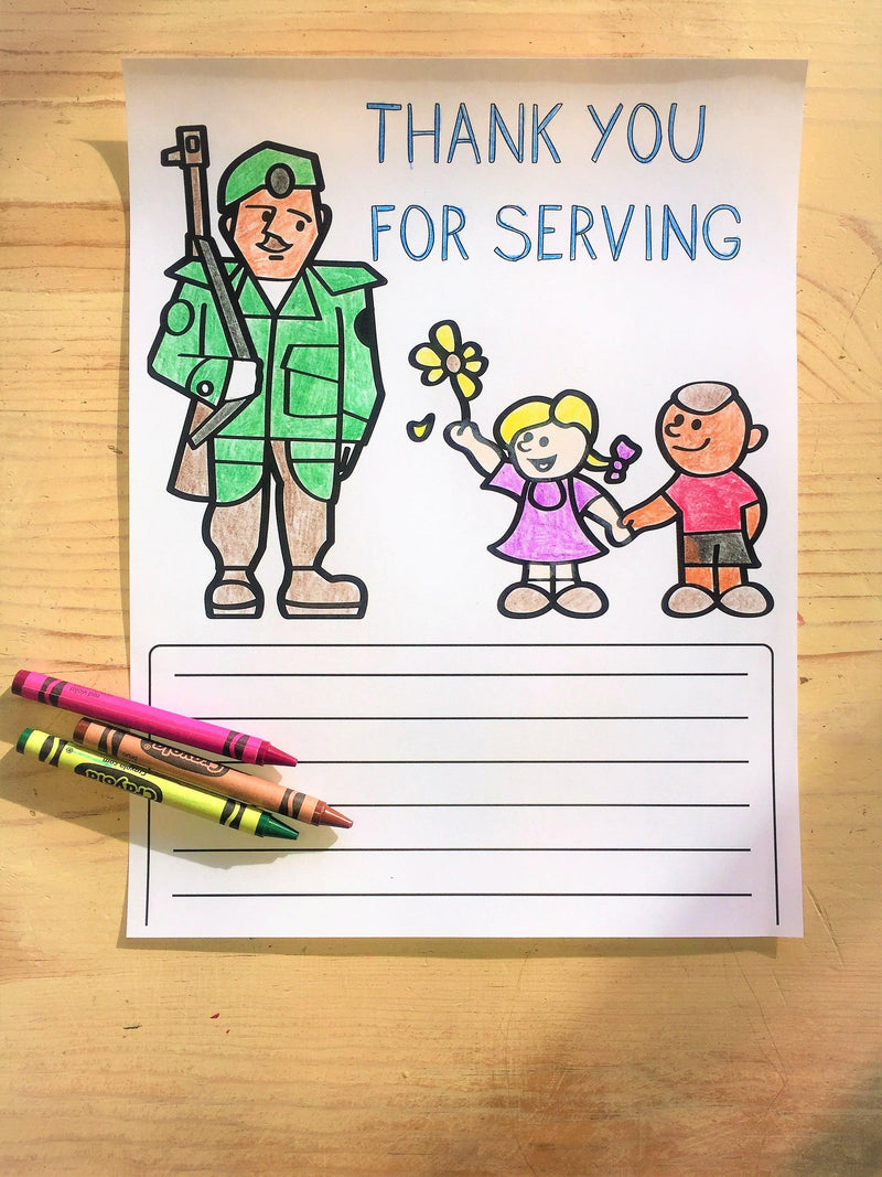 FREE Thank You Soldier Coloring Page