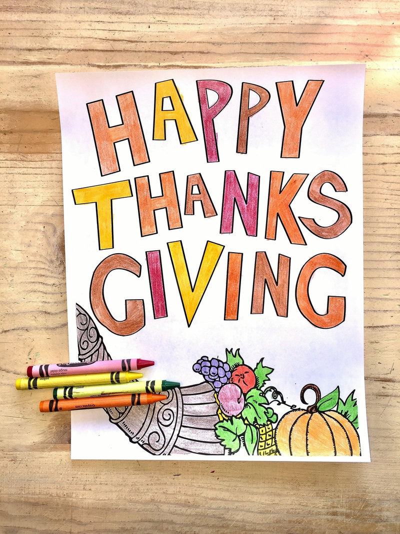 Load image into Gallery viewer, FREE Thanksgiving Coloring Page