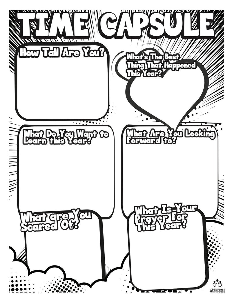 Load image into Gallery viewer, Time Capsule Coloring Page - Children's Ministry Deals