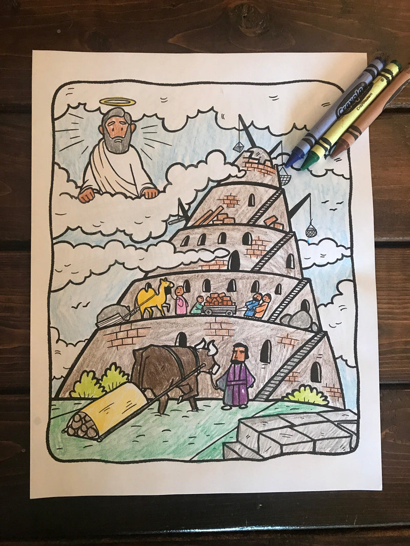 Load image into Gallery viewer, Tower of Babel Coloring Page