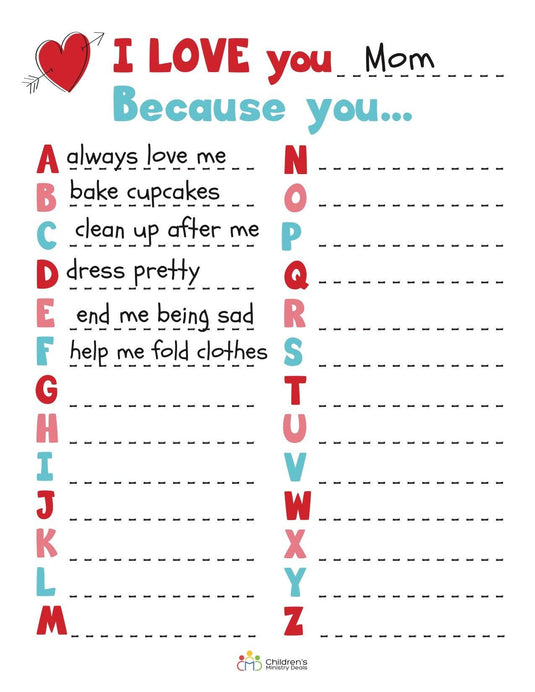 Valentine ABCs Coloring Page