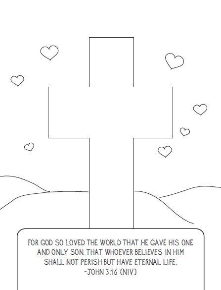 FREE Valentine's Coloring Page - Cross