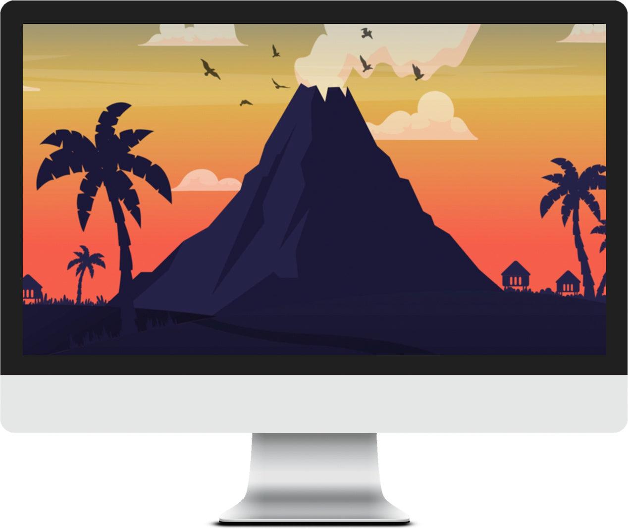 coconut palm tree volcano game VBS Game Video