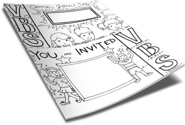 Load image into Gallery viewer, FREE VBS Invitation Coloring Page