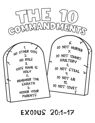 Ten Commandments Coloring Page