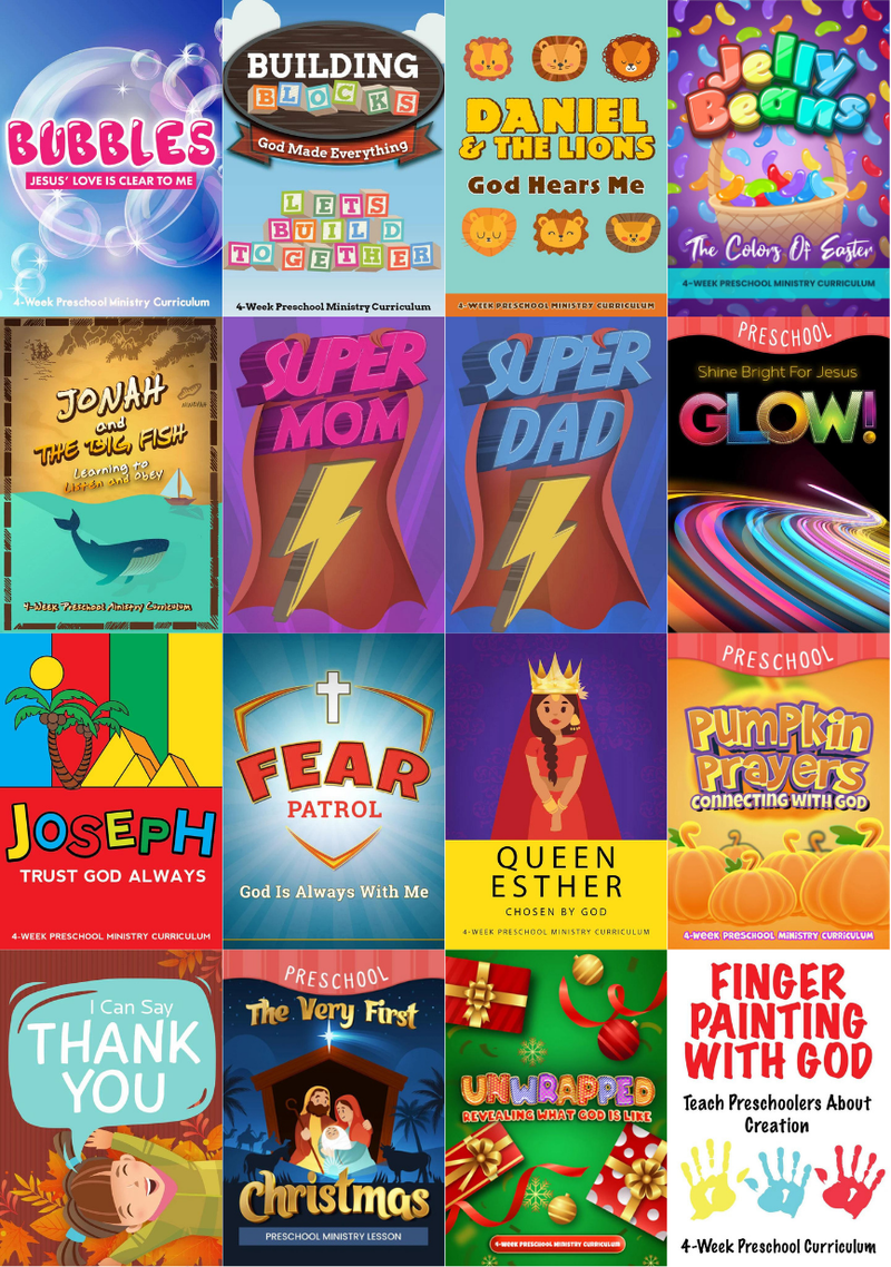 Load image into Gallery viewer, 2025 January-December 52-Week Preschool Ministry Curriculum Bundle
