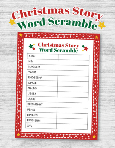 Christmas Story Word Scramble