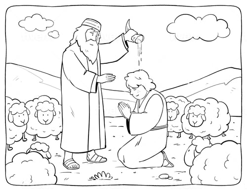 David Is Anointed Coloring Page