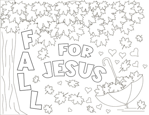Fall For Jesus Coloring Page