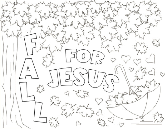 Fall For Jesus Coloring Page