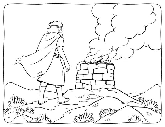 Gideon Destroys The Alter Coloring Page