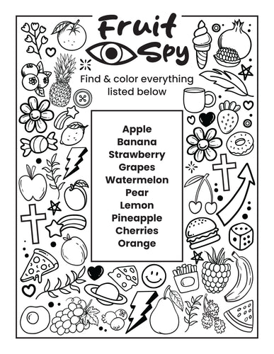 Eye Spy Fruit Worksheet