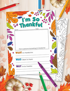 I'm So Thankful Activity Page