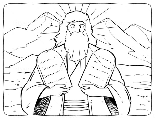 Moses Radiant Face Coloring Page