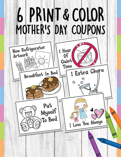 Mother's Day Print & Color Coupons