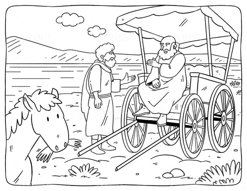 Philip And The Ethiopian Coloring Page