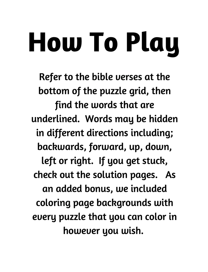 Bible Verse Word Search Puzzles