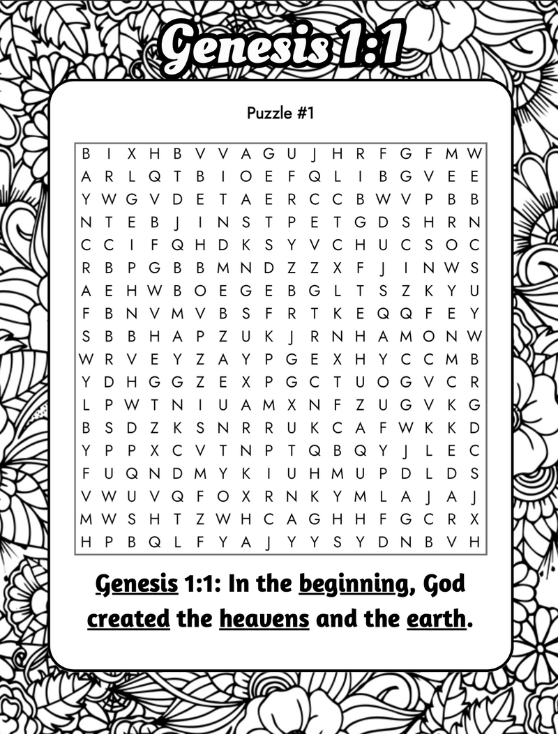 Bible Verse Word Search Puzzles