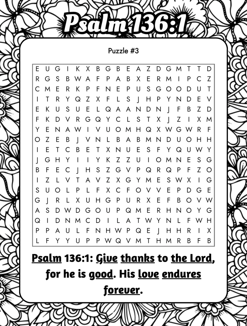 Bible Verse Word Search Puzzles