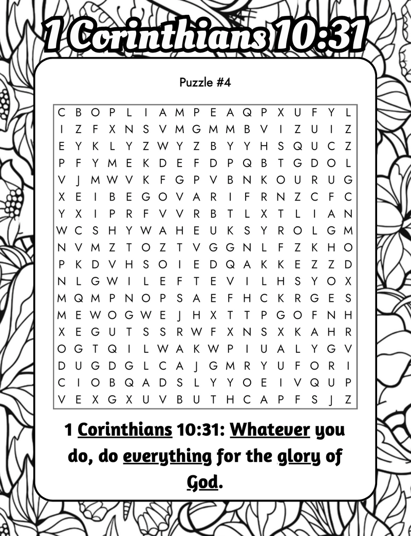 Bible Verse Word Search Puzzles