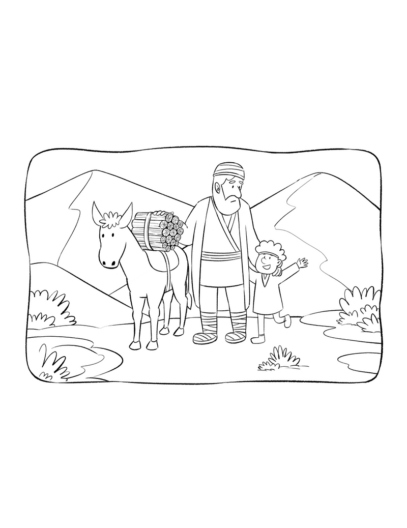 Abraham and Isaac Coloring Page