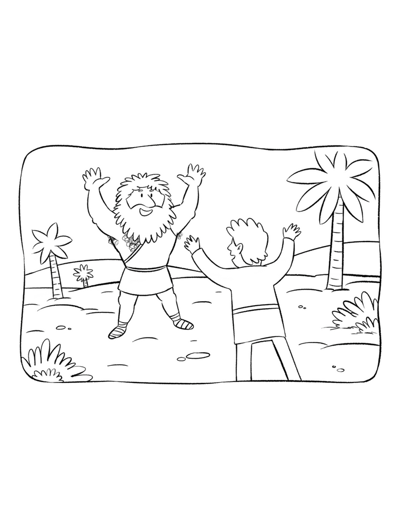 Jacob and Esau Reunite Coloring Page